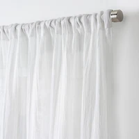Martha Stewart Crinkle Rod Pocket Sheer Set of 2 Curtain Panel