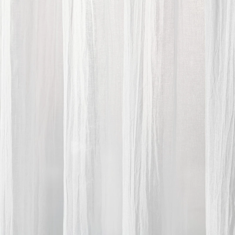 Martha Stewart Crinkle Rod Pocket Sheer Set of 2 Curtain Panel
