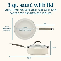 Rachael Ray Cucina Ceramic Non-Stick 3-qt. Saute Pan