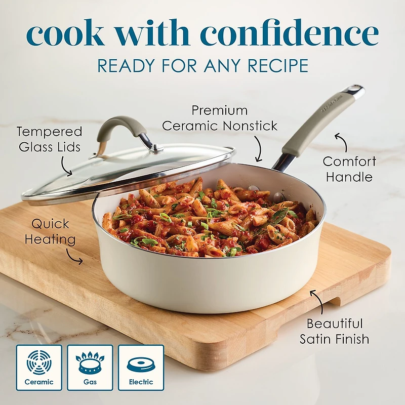 Rachael Ray Cucina Ceramic Non-Stick 3-qt. Saute Pan