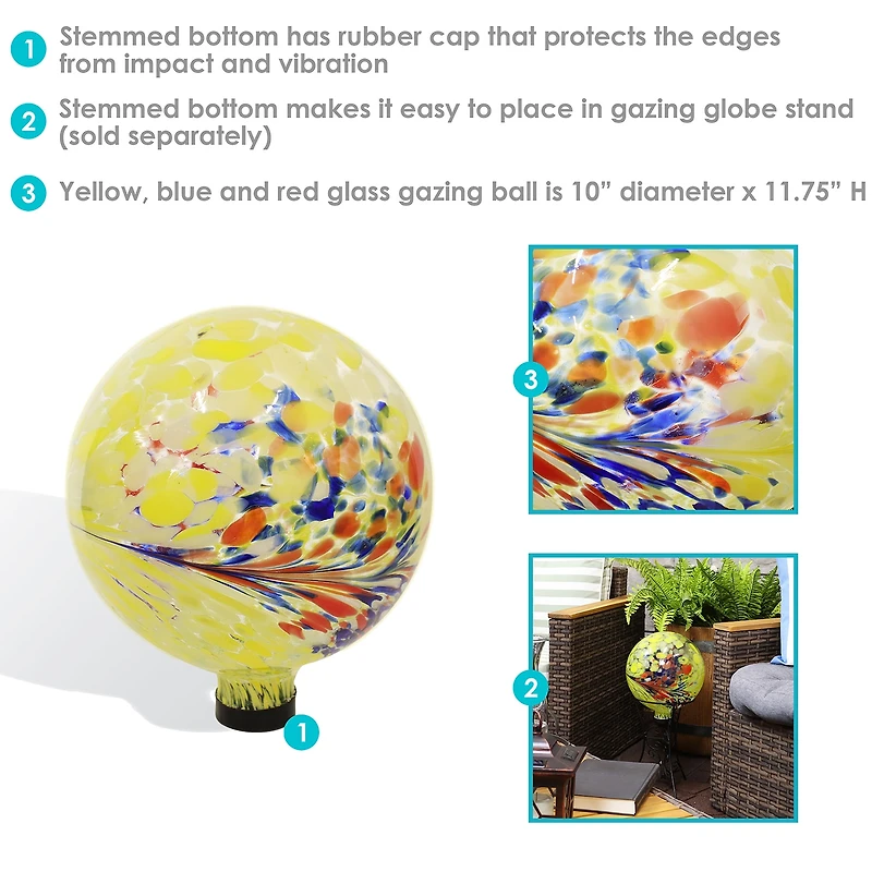 Net Health Shops Bright Summer Burst Gazing Globe - 10 In Glass Yard Art