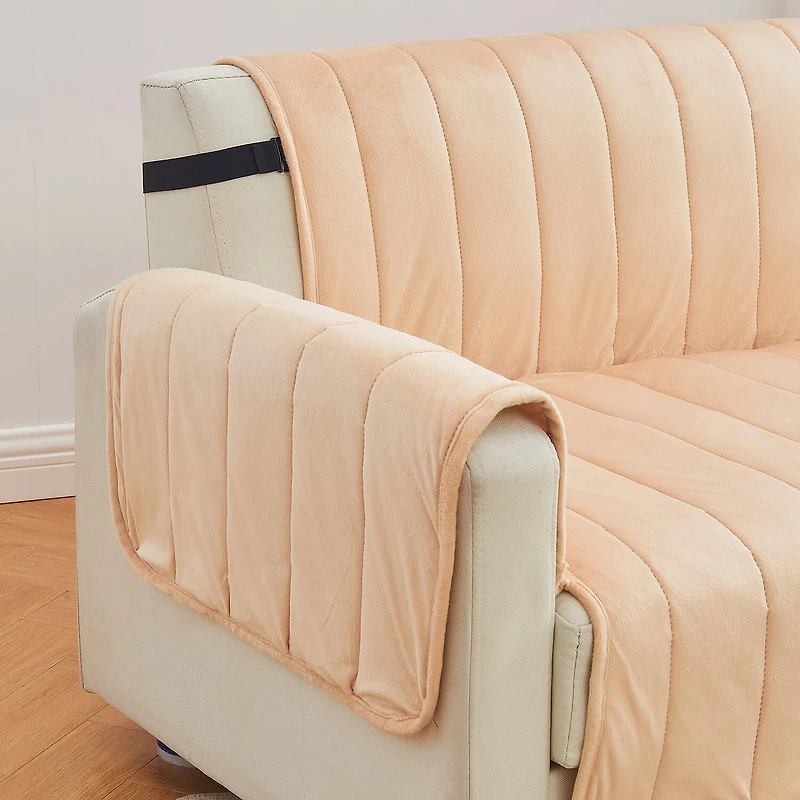 Linery Velvet Furniture Protector Recliner Slipcover