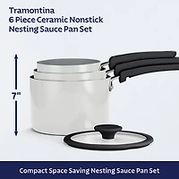 Tramontina Aluminum Ceramic -pc. Nesting Cookware Set