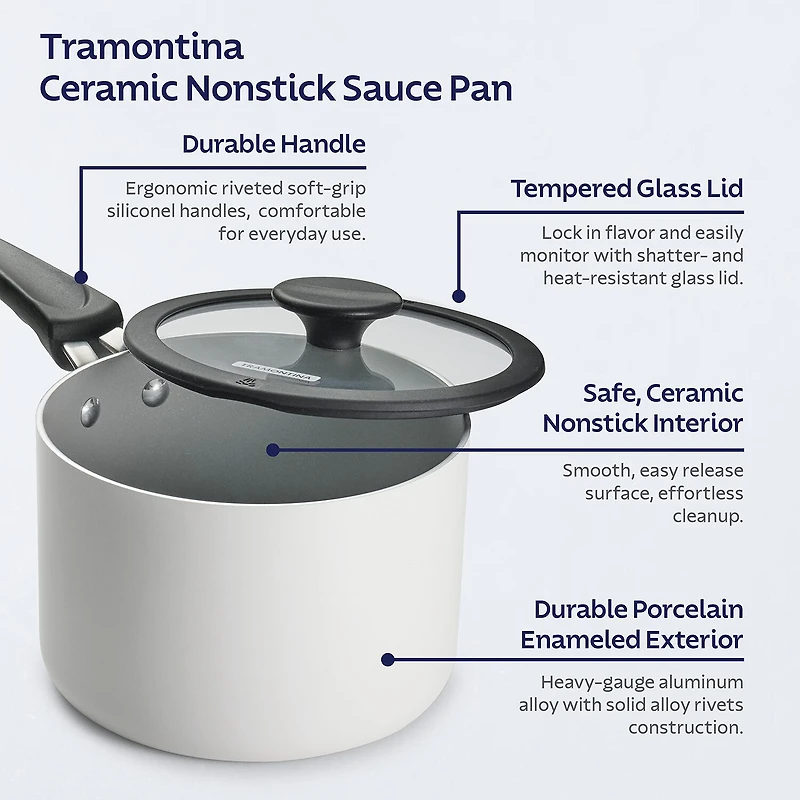 Tramontina Aluminum Ceramic -pc. Nesting Cookware Set