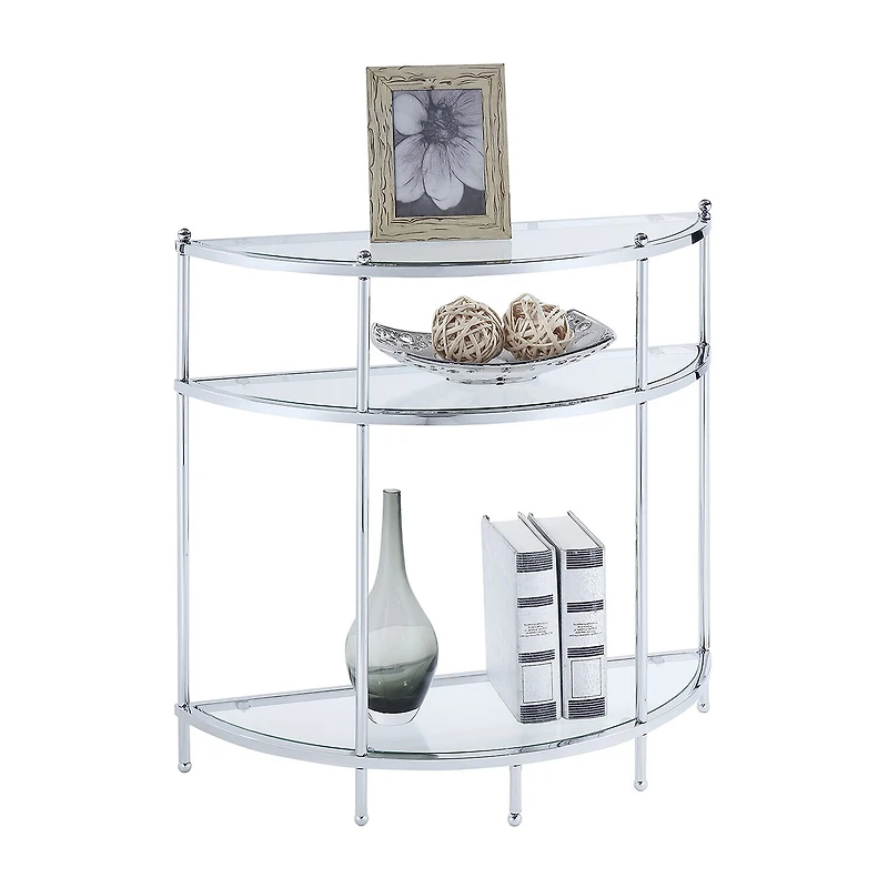 Convenience Concepts Royal Crest Glass Console Table
