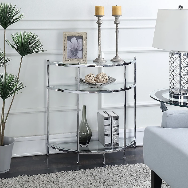 Convenience Concepts Royal Crest Glass Console Table