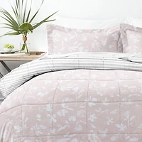 Casual Comfort Premium Down Alternative Pressed Flowers Reversible Comforter Set