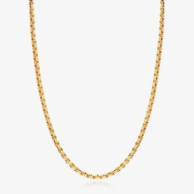 Womens 14K Gold Inch Box Chain Necklace