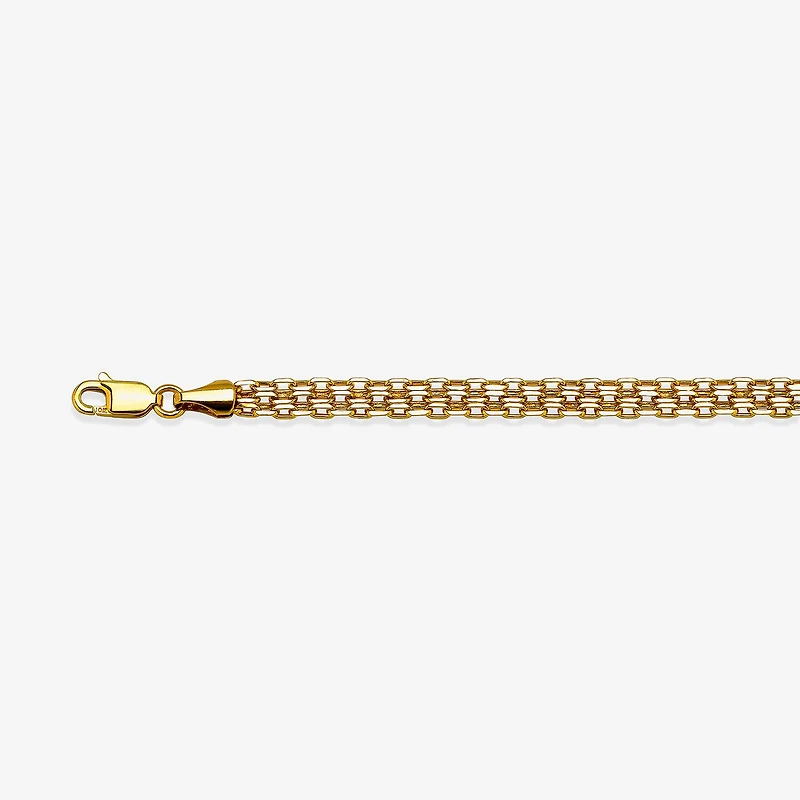 10K Gold 7.25 Inch Hollow Bismark Link Bracelet