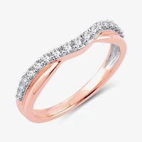 1/4 CT.T.W. Natural Diamond 10K or 14K Gold Curved Wedding Band