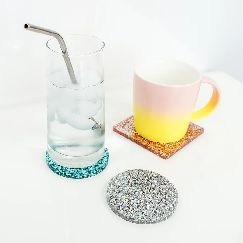 Art 101 Crafts Resin Glitter Coasters with 23 Pieces