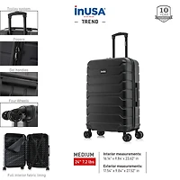 InUSA Trend 24 Inch Hardside Lightweight Checked Spinner Luggage