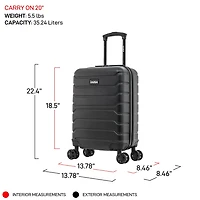 InUSA Trend 20 Inch Hardside Lightweight Carry-On Spinner Luggage
