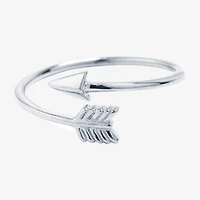 Silver Treasures Womens Sterling Arrow Bypass  Band
