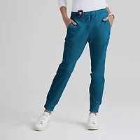 Grey's Anatomy™ by Barco Classic Grp534 Kira 5-Pocket Mid-Rise Jogger Womens Petite Moisture Wicking Scrub Pant