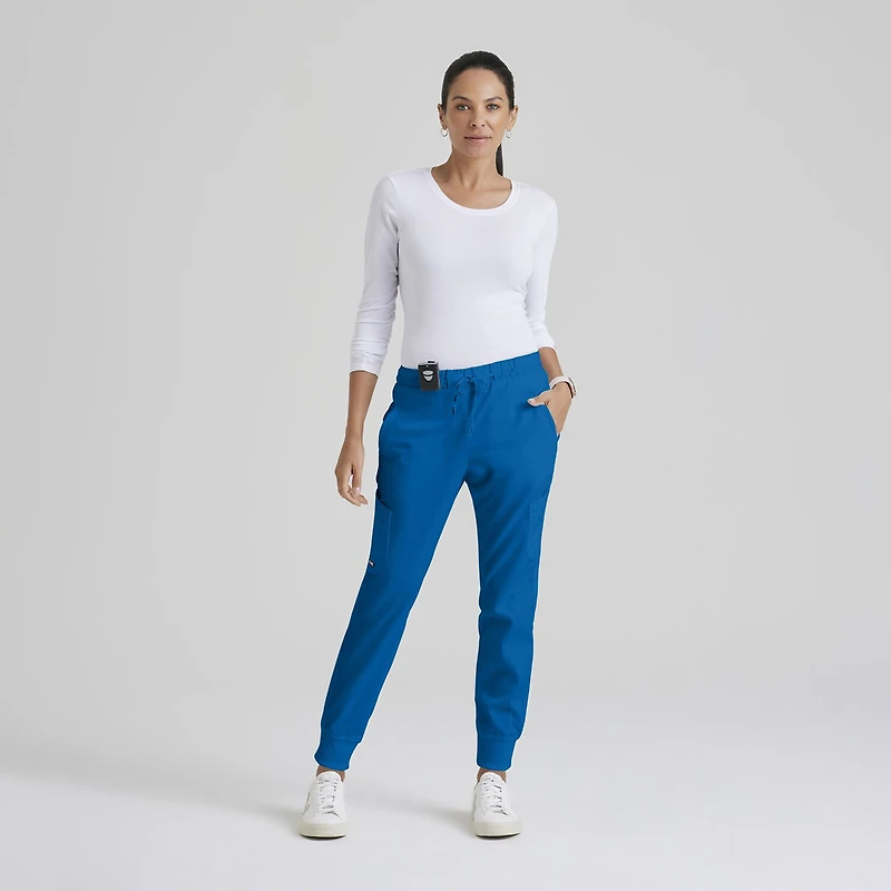 Grey's Anatomy™ by Barco Classic Grp534 Kira 5-Pocket Mid-Rise Jogger Womens Petite Moisture Wicking Scrub Pant