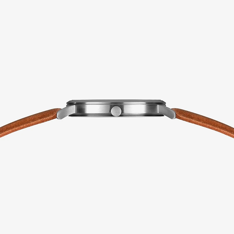 Bering Mens Brown Leather Strap Watch 18640