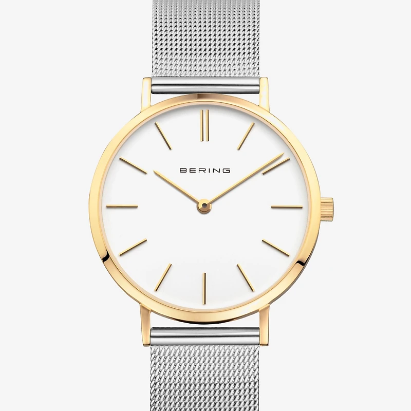 Bering Womens Silver Tone Stainless Steel Bracelet Watch