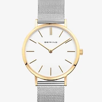 Bering Womens Silver Tone Stainless Steel Bracelet Watch