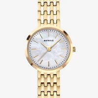 Bering Womens Gold Tone Stainless Steel Bracelet Watch 19126-734