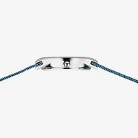Bering Womens Crystal Accent Blue Stainless Steel Bracelet Watch 12927-308