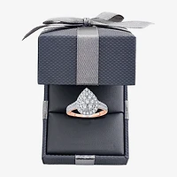 (H-I / I1) Womens 1 CT. T.W. Lab Grown White Diamond 10K or 14K Gold Pear Side Stone Halo Engagement Ring