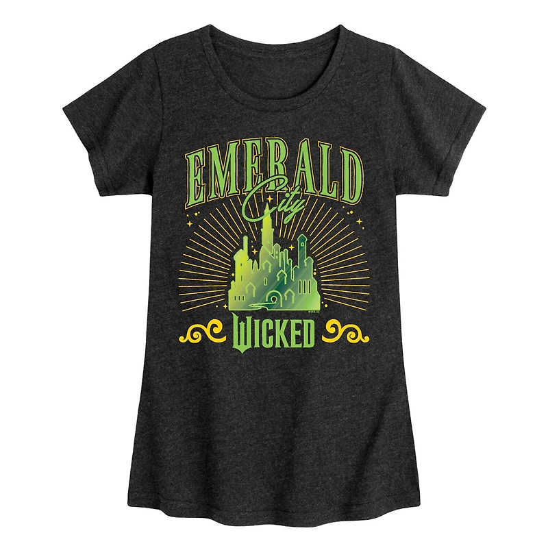 Emerald City Big Kid Girls Crew Neck Short Sleeve Wicked T-Shirt