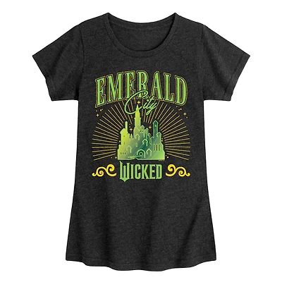 Emerald City Big Kid Girls Crew Neck Short Sleeve Wicked T-Shirt