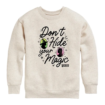 Dont Hide Magic Big Kid Girls Crew Neck Long Sleeve Wicked Sweatshirt
