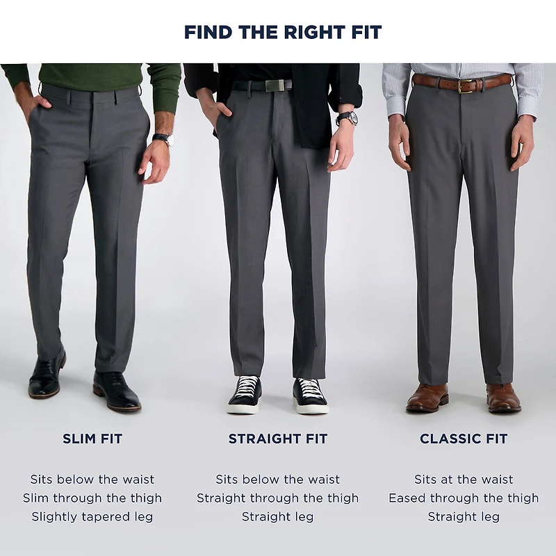 Haggar Premium Comfort Mens Straight Fit Dress Flat Front Pant