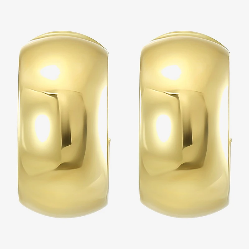 Gold Addiction Womens 10K Gold 14.5mm Hoop Earrings