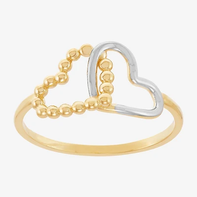 Gold Addiction Womens 15.5MM 10K Heart Band