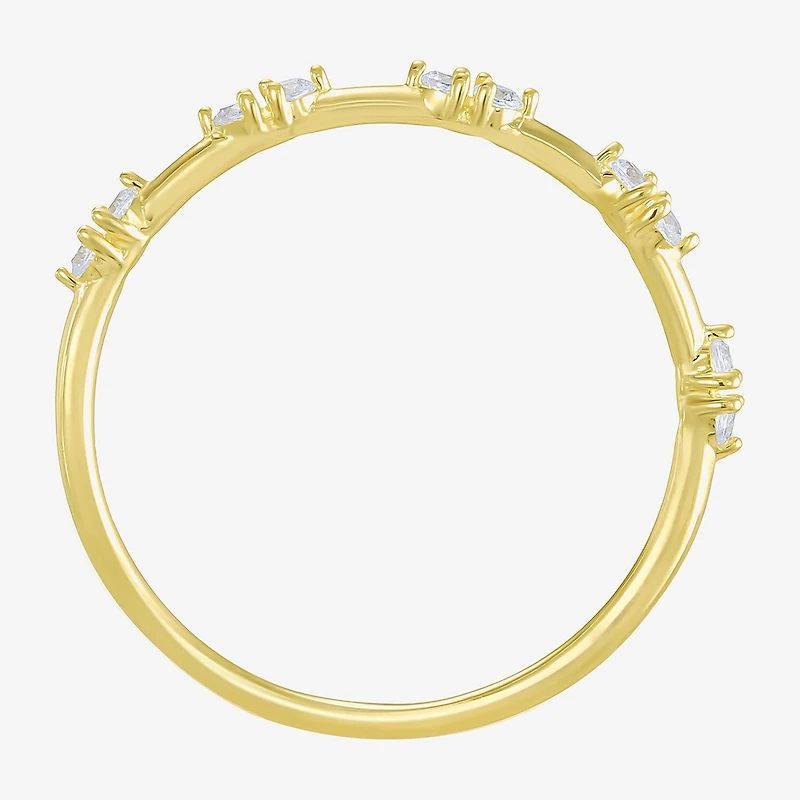 Gold Addiction Womens Cubic Zirconia 10K Gold Round Band