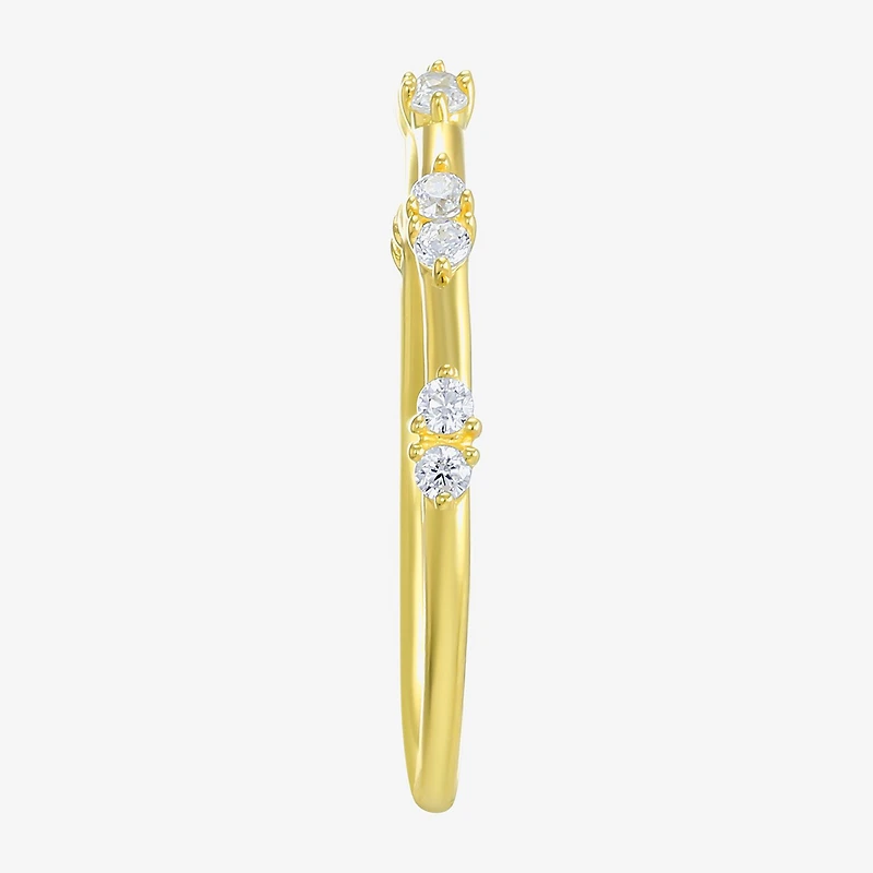 Gold Addiction Womens Cubic Zirconia 10K Gold Round Band