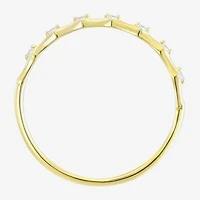 Gold Addiction Womens White Cubic Zirconia 10K Gold Stackable Ring