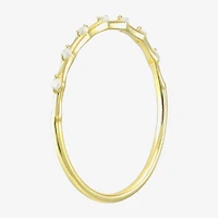 Gold Addiction Womens White Cubic Zirconia 10K Gold Stackable Ring