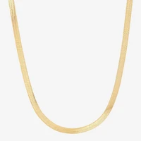 Bonded Brilliance Womens 14K Gold Bonded With Sterling Silver 20 Inch Herringbone Chain Necklace