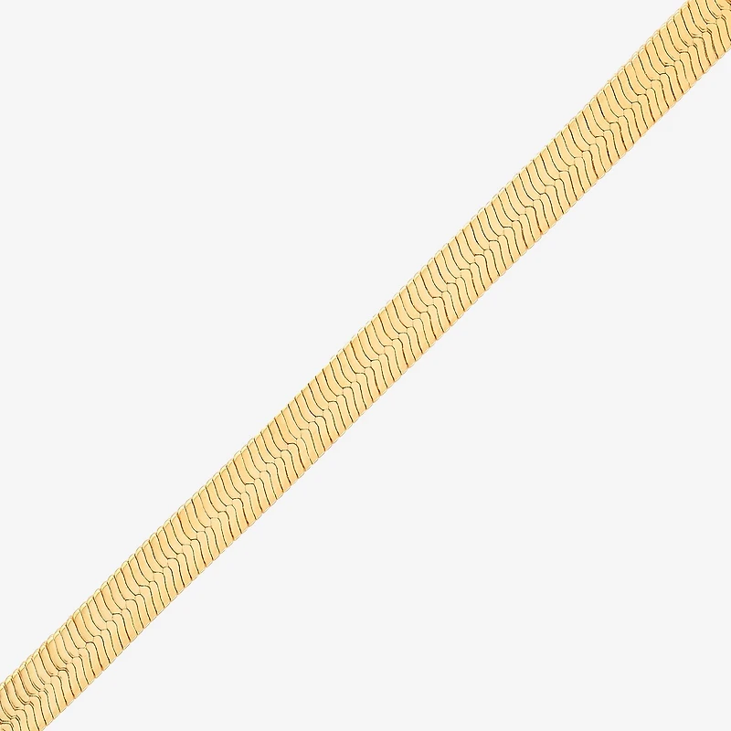 Bonded Brilliance Womens 14K Gold Bonded With Sterling Silver 20 Inch Herringbone Chain Necklace