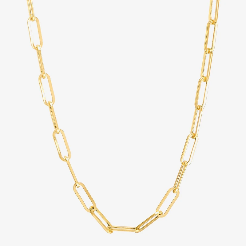 Bonded Brilliance Womens 14K Gold Bonded With Sterling Silver 20 Inch Link Chain Necklace