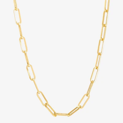 Bonded Brilliance Womens 14K Gold Bonded With Sterling Silver 20 Inch Link Chain Necklace