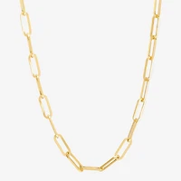 Bonded Brilliance Womens 14K Gold Bonded With Sterling Silver 20 Inch Link Chain Necklace