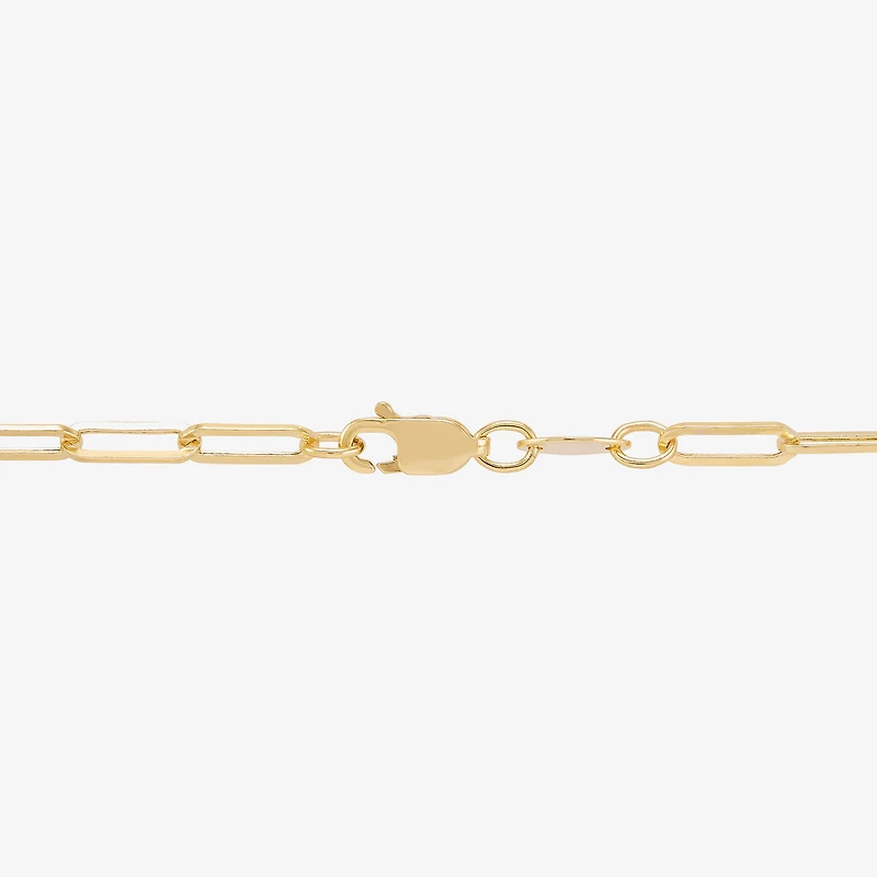 Bonded Brilliance Womens 14K Gold Bonded With Sterling Silver 7.5 Inch Hollow Link Chain Bracelet