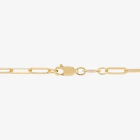 Bonded Brilliance Womens 14K Gold Bonded With Sterling Silver 7.5 Inch Hollow Link Chain Bracelet