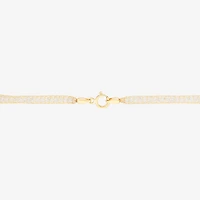Made in Italy Womens 10K Gold 7.5 Inch Solid Mesh Chain Bracelet