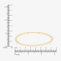 Made in Italy Womens 10K Gold 7.5 Inch Solid Mesh Chain Bracelet