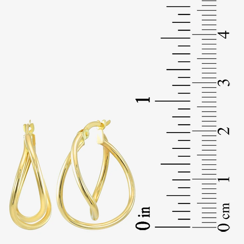 Womens 10K Gold 21mm Round Hoop Earrings