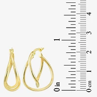 Womens 10K Gold 21mm Round Hoop Earrings