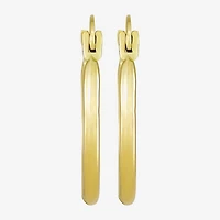Womens 10K Gold 15mm Round Hoop Earrings