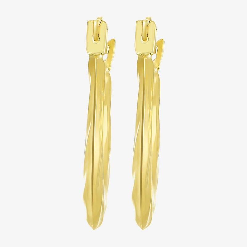 Womens 10K Gold 14.5mm Round Hoop Earrings