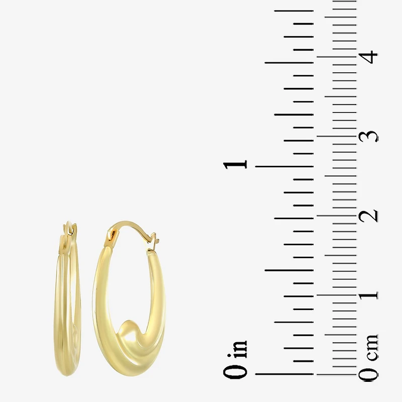 Womens 10K Gold 17.5mm Round Hoop Earrings